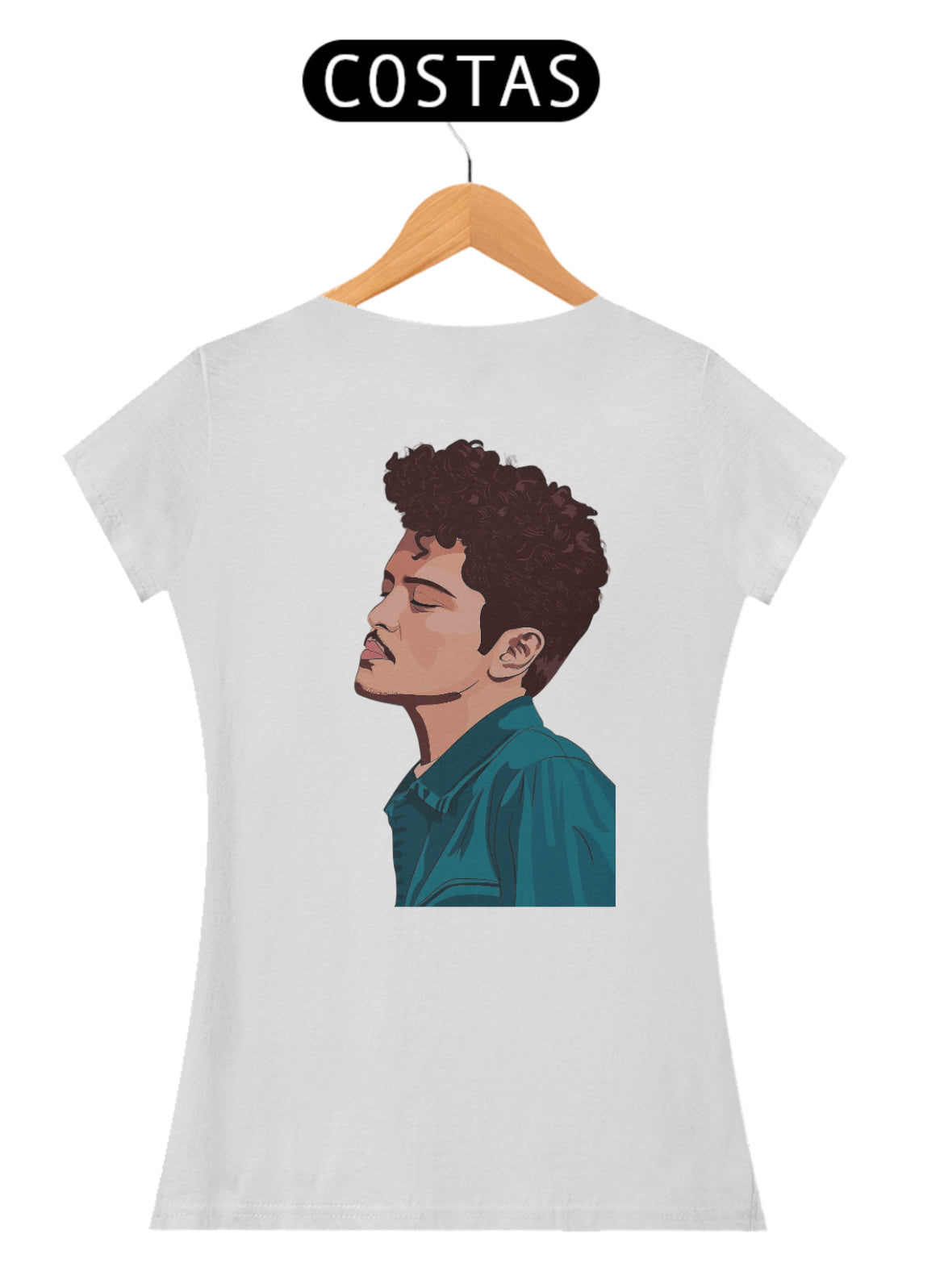 “Camiseta Feminina Bruno Mars Frente&Costas”