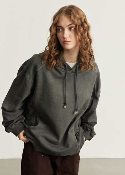 Blusão Overtop Feminino Em Moletom Com Forro Fleece Cinza Escuro