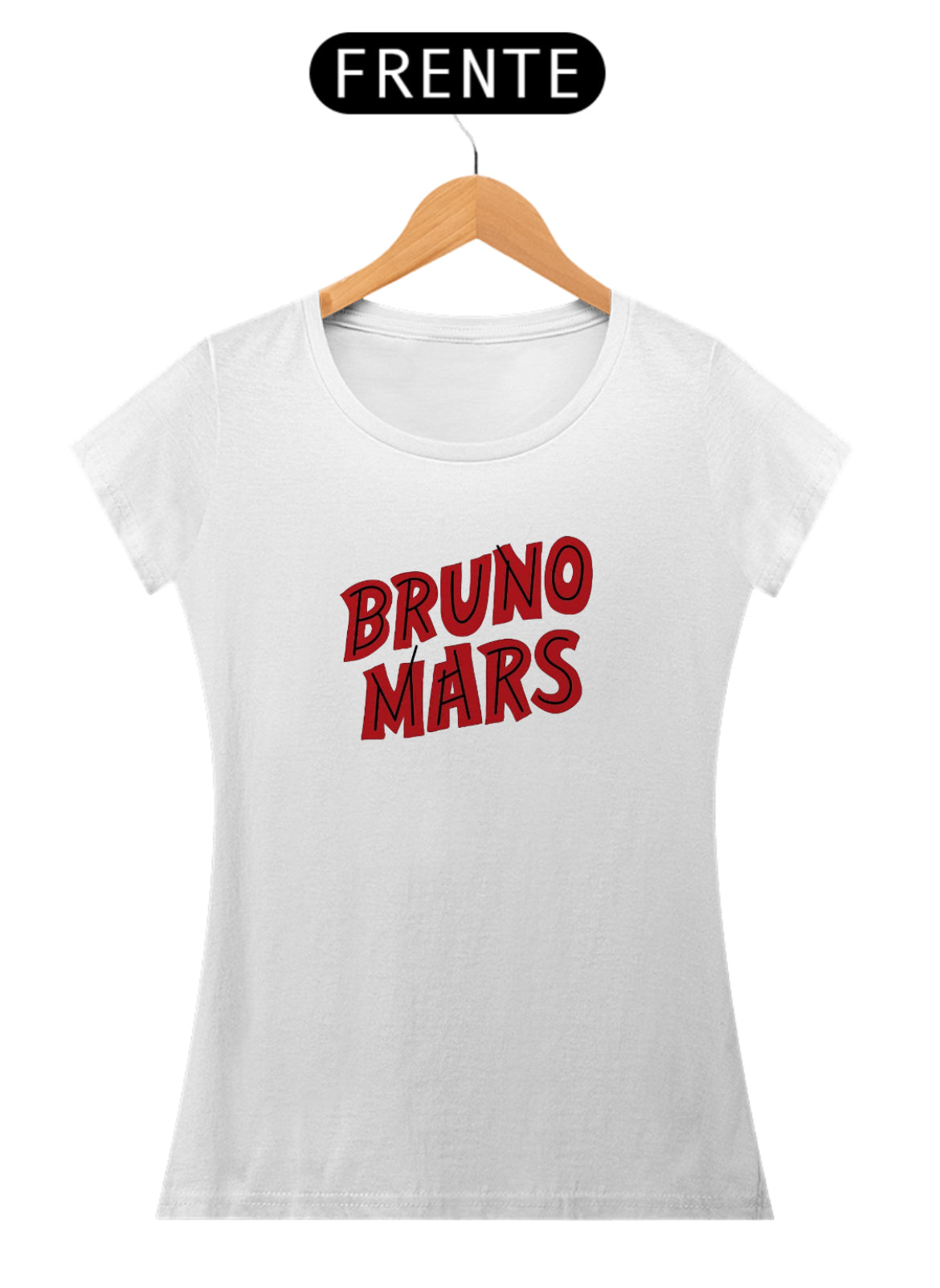 “Camiseta Feminina Bruno Mars Frente&Costas”