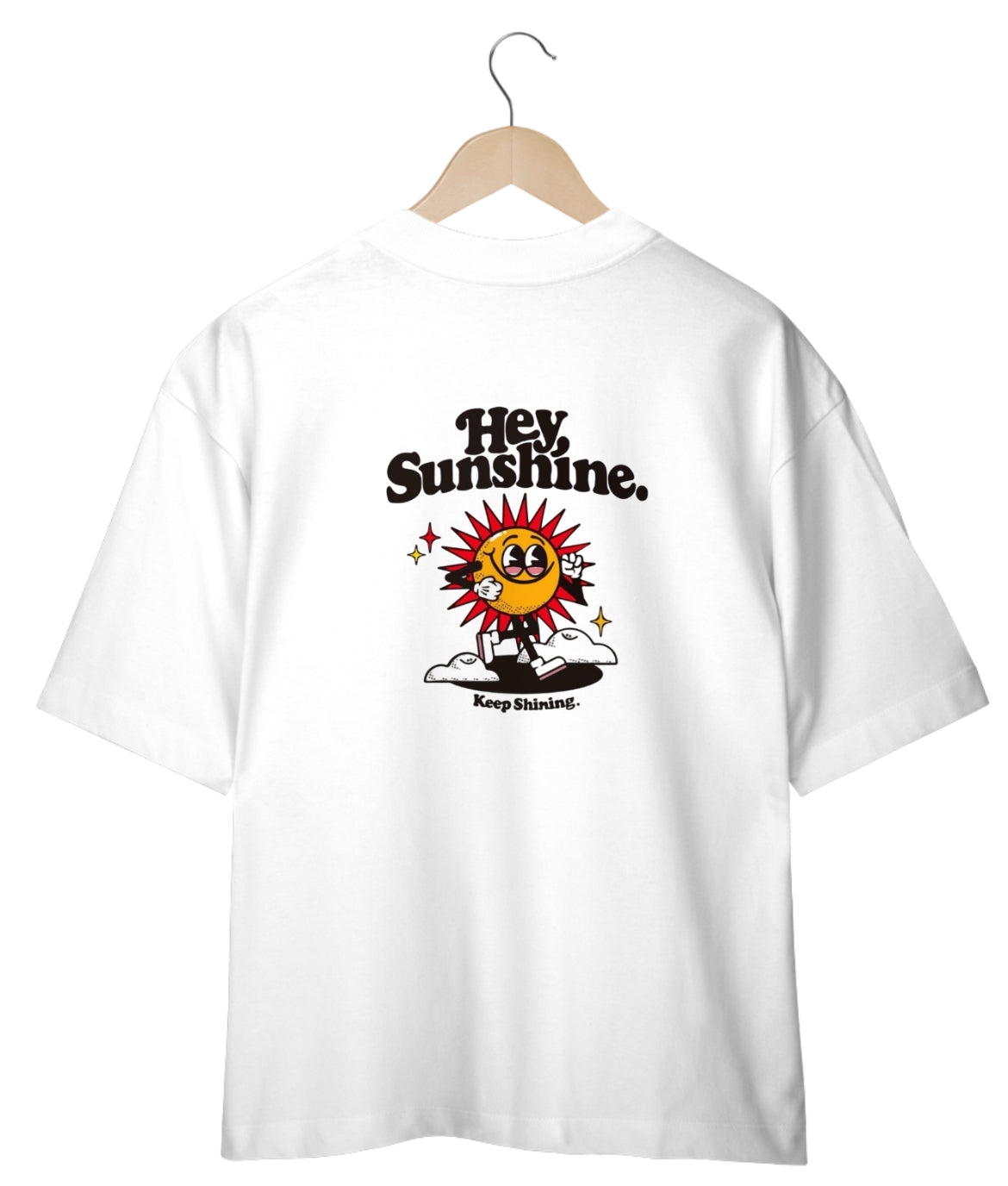 “Camiseta Oversized Unisex Hey Sunshine Frente&Costas”