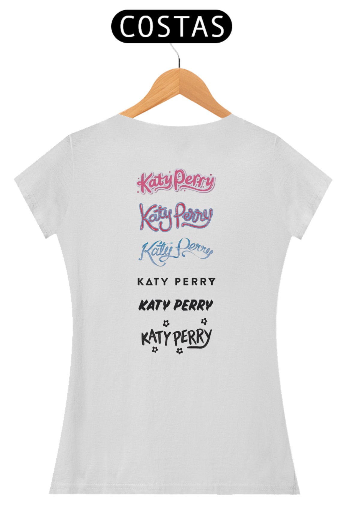 “Camiseta Feminina I kissed a Girl Katy Perry Frente&Costas”