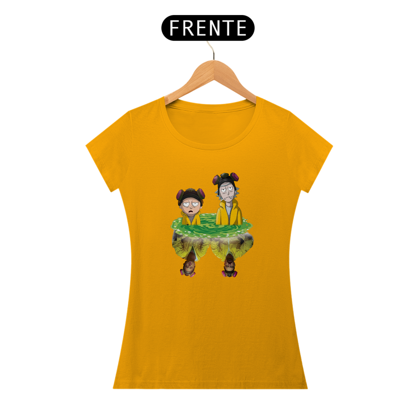 “Camiseta Feminina Rick&Morty Versão alternativa Hersenberg&Jessie Pinkman”