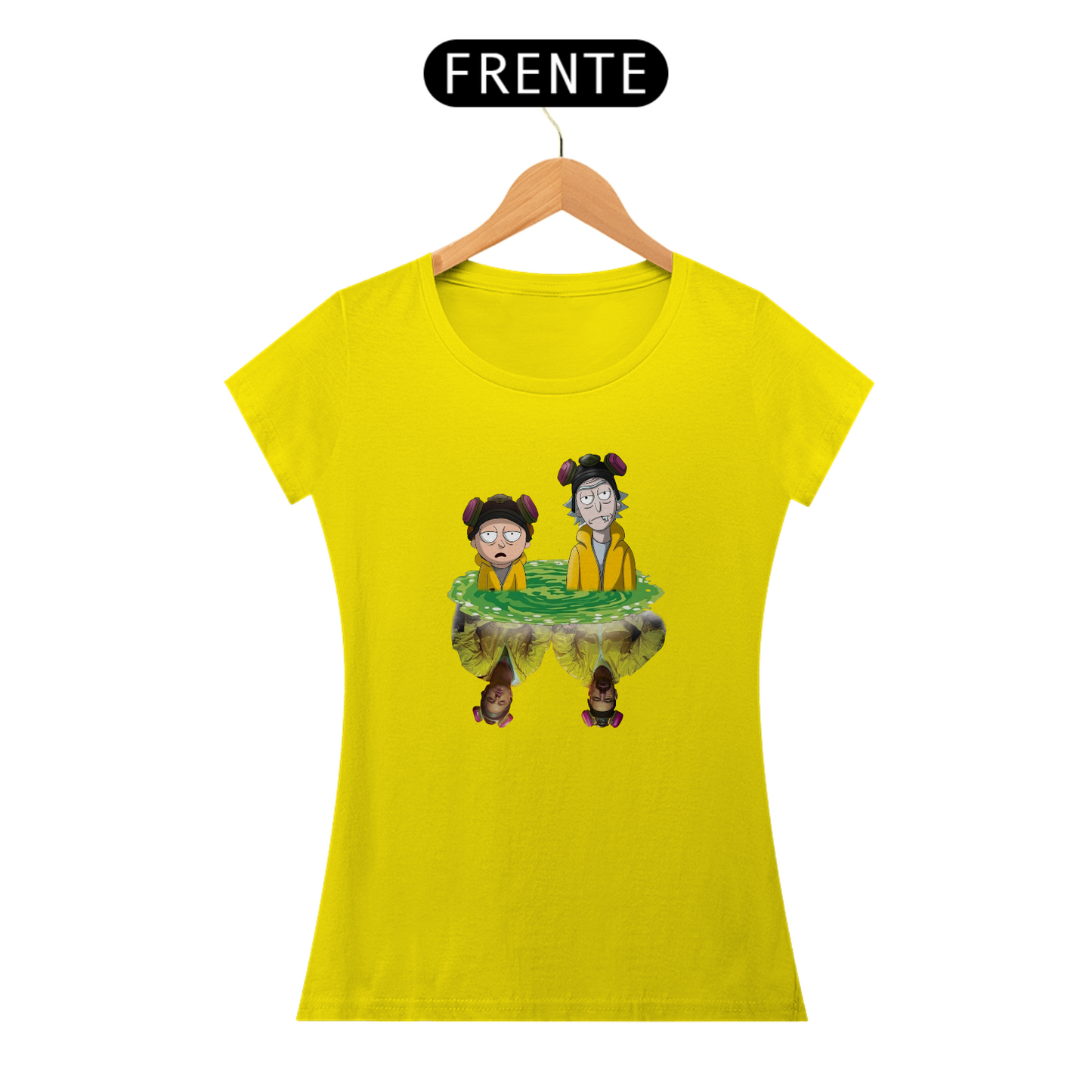 “Camiseta Feminina Rick&Morty Versão alternativa Hersenberg&Jessie Pinkman”