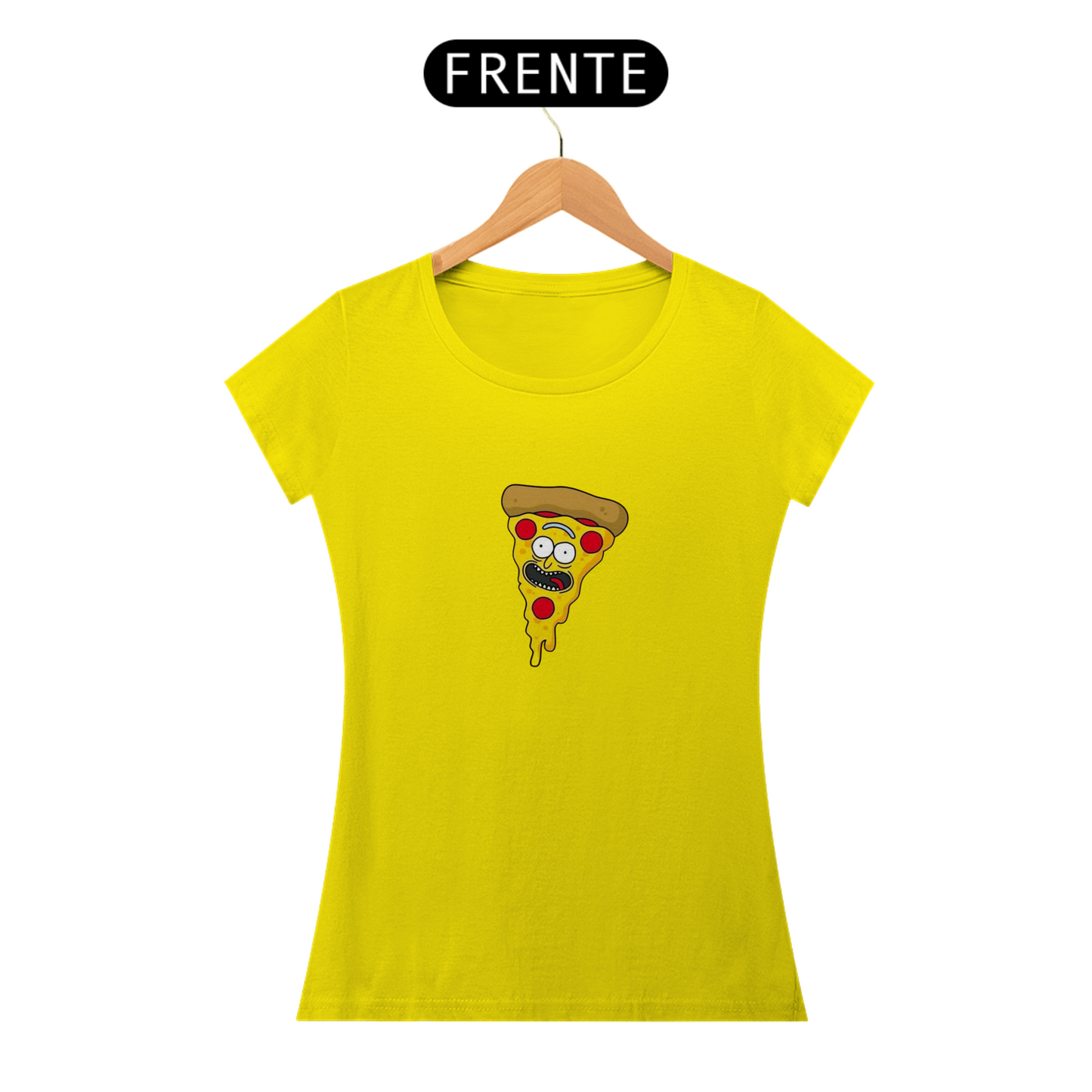 “Camiseta Feminina Rick&Morty Versão alternativa PizzaRick”