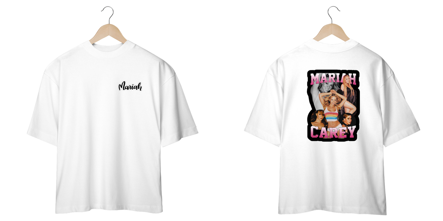 “Camiseta Oversized Unissex Mariah Carey Frente&Costas”