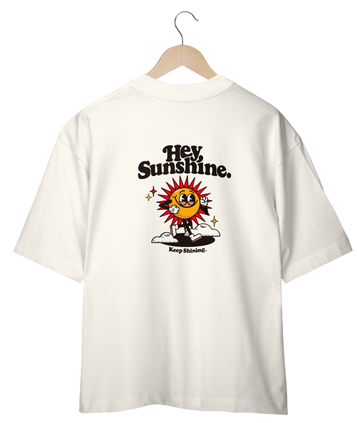 “Camiseta Oversized Unisex Hey Sunshine Frente&Costas”