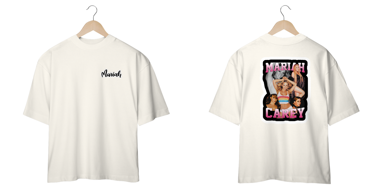 “Camiseta Oversized Unissex Mariah Carey Frente&Costas”