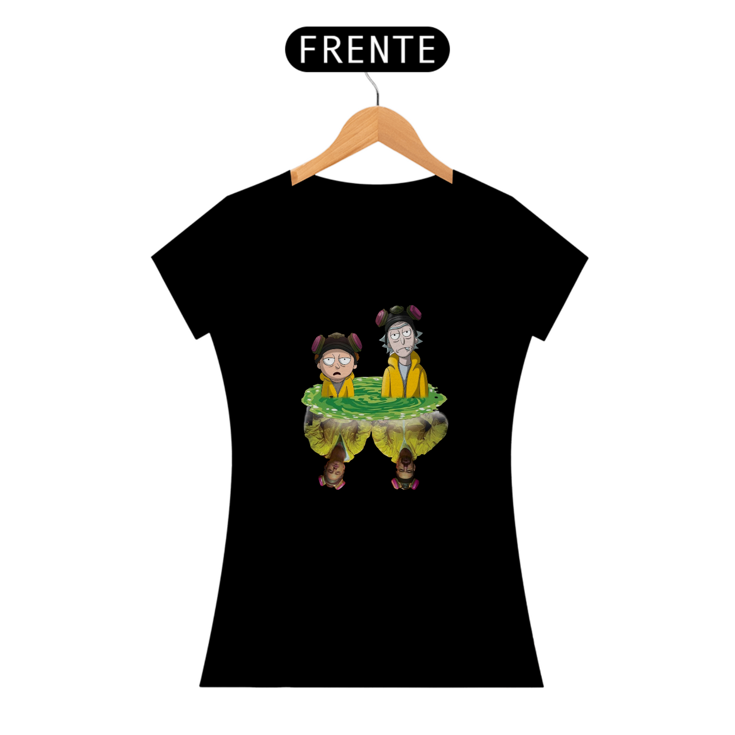 “Camiseta Feminina Rick&Morty Versão alternativa Hersenberg&Jessie Pinkman”