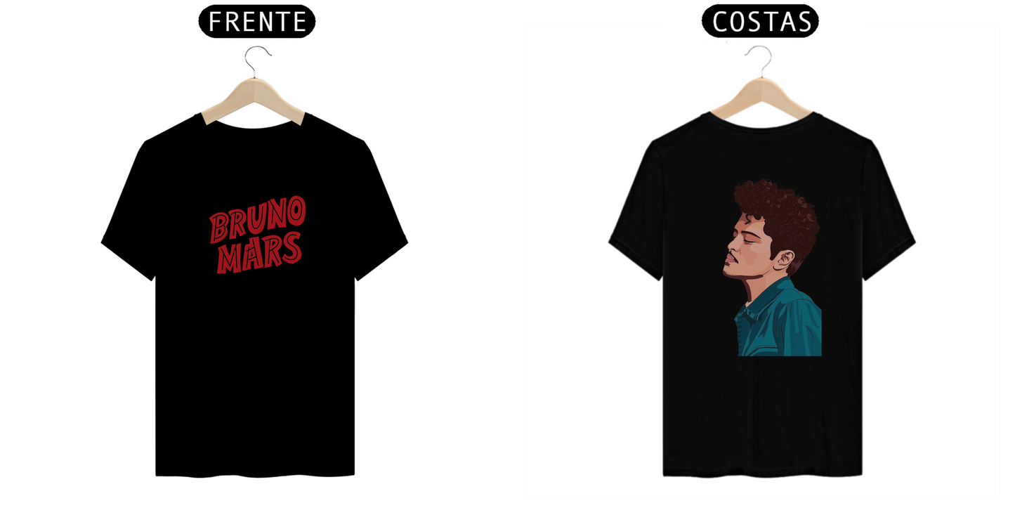 “Camiseta Masculina Bruno Mars Frente&Costas”