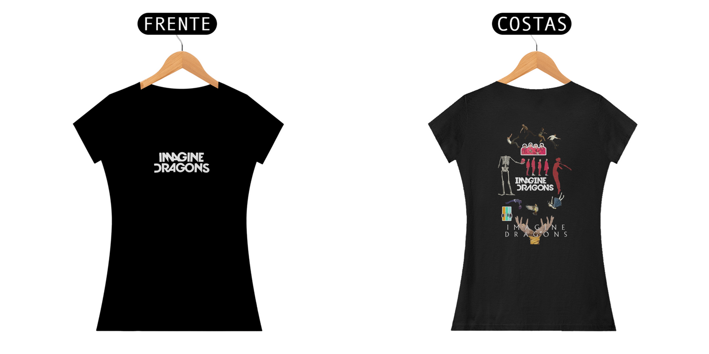 “Camiseta Feminina Imagine Dragons Frente&Costas”