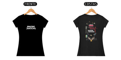 “Camiseta Feminina Imagine Dragons Frente&Costas”